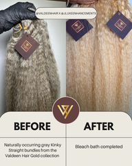 Bleach Bath - Gray Kinky Straight bundles (+14 Day Processing Time)