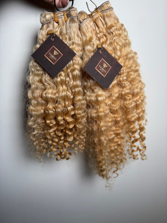 Pre-Lightened Burmese Curly Bundles: Blonde
